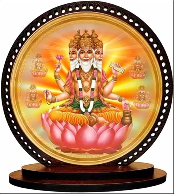 Lord Brahma Ji Idol for Car Dashboard and Home Decorative Showpiece