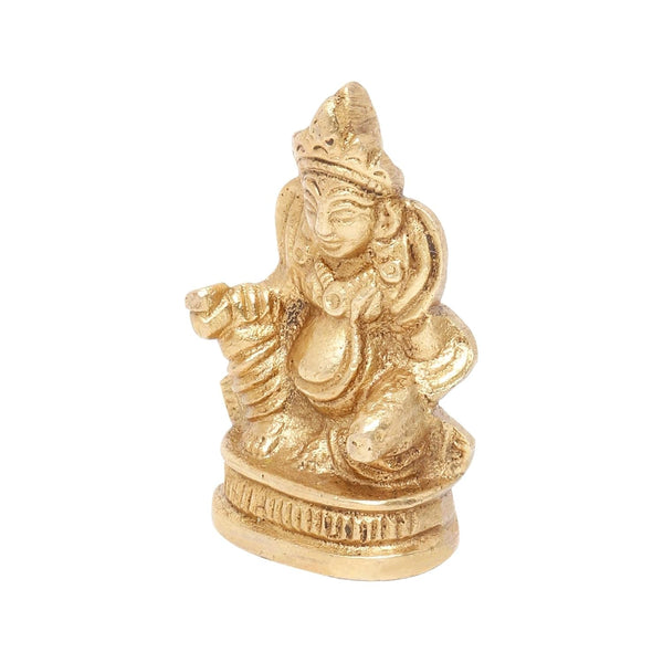 Brass Kuber/Kubera God Sitting Idol, Lord of Wealth & Prosperity