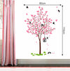 Vinyl Tree with Birds and Nest Botanical Wall Stickers (Pink, 120X90cm), Self-Adhesive
