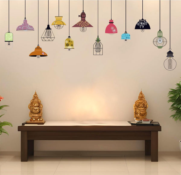 Vinyl Hanging Lamps Wall Reusable Self-Adhesive Sticker (59.05X0.39X23.62 Inches, Multicolour)