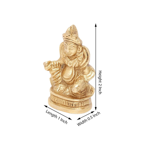 Brass Kuber/Kubera God Sitting Idol, Lord of Wealth & Prosperity