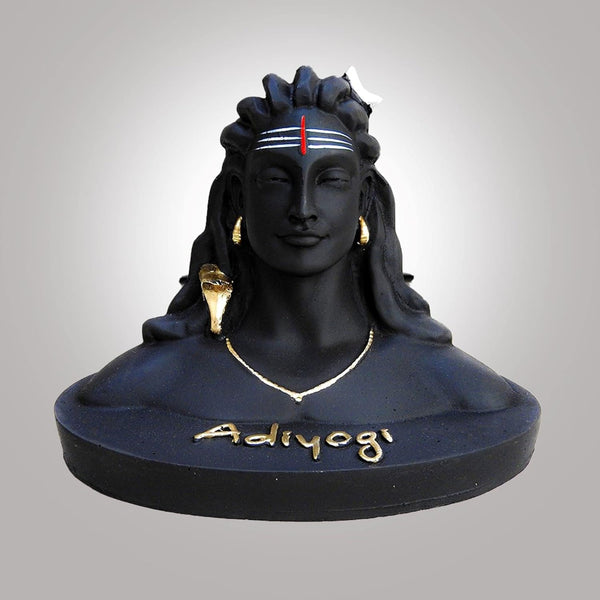 Handmade Adiyogi Shiva statue in resin, symbolizing inner transformation and spirituality, ideal for altars or meditation spaces.