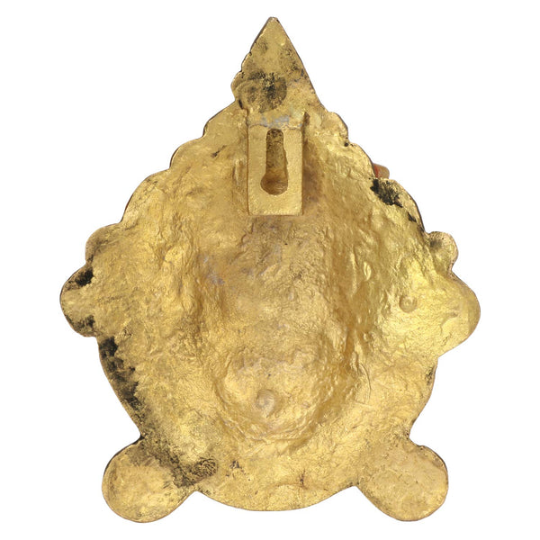 Handmade brass wall hanging of Goddess Durga, featuring intricate details, perfect for home decor and altars, symbolizing divine strength and protection.