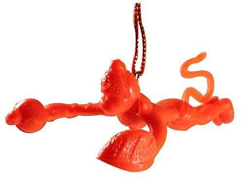 Handmade plastic idol of Lord Hanuman in a dynamic flying pose, ideal for car hanging or altar decor, symbolizing strength and devotion in Hinduism.