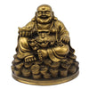 Exquisite golden Laughing Buddha figurine symbolizing wealth and happiness, ideal for home or office decor