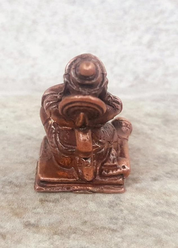 Handcrafted copper idol of Lord Hanuman, showcasing strength and devotion, perfect for home or office altar.