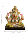Handmade polyresin Ganesh idol showcasing intricate details and vibrant colors, symbolizing joy and prosperity. Perfect for home decor or altars."