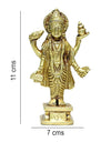 Handmade Lord Dhanvantri idol crafted from brass, featuring intricate details, perfect for home altar or mandir, symbolizing health and protection