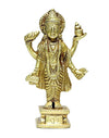 Handmade Lord Dhanvantri idol crafted from brass, featuring intricate details, perfect for home altar or mandir, symbolizing health and protection