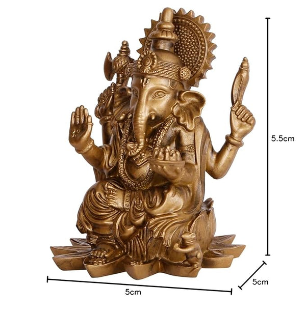 Handmade Lord Ganesha idol crafted from high-quality resin, featuring intricate details and a captivating design, perfect for home or altar decor.