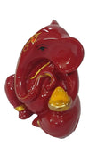 Handmade Lord Ganesha idol made of resin, featuring intricate detailing and a compact design. Dimensions: 6.5L x 4W x 6.5H cm