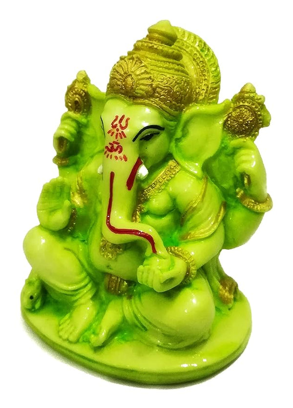 Handmade Lord Ganesha idol made of stone, featuring intricate details, ideal for altars and home decor. Dimensions: 7.5L x 2.5W x 11H