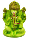 Handmade Lord Ganesha idol made of stone, featuring intricate details, ideal for altars and home decor. Dimensions: 7.5L x 2.5W x 11H