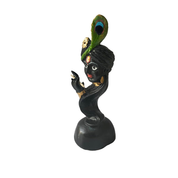 Handmade Lord Krishna idol, beautifully crafted resin statue ideal for home, office, or altar, representing Hindu deities and spirituality.