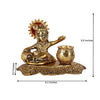 Handmade Lord Krishna idol made from aluminum with a shiny finish, featuring intricate details, perfect for home, office, or altar decor
