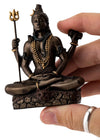Handmade Lord Shiva bronze statue in lotus pose, symbolizing peace and protection, ideal for home altar and meditation practice