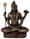 Handmade Lord Shiva bronze statue in lotus pose, symbolizing peace and protection, ideal for home altar and meditation practice