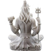 Handmade Lord Shiva marble statue with intricate detailing and white finish, ideal for home altar and meditation