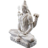Handmade Lord Shiva marble statue with intricate detailing and white finish, ideal for home altar and meditation