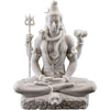 Handmade Lord Shiva marble statue with intricate detailing and white finish, ideal for home altar and meditation