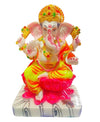 Handmade marble Lord Ganesha idol in off-white, intricately detailed, symbolizing wisdom and prosperity, ideal for home decor and altars