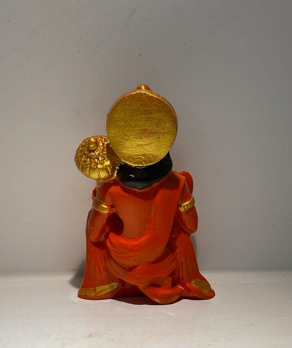 Handcrafted polyresin statue of Lord Hanuman, measuring 8L x 6W x 6H cm, symbolizing strength and devotion, suitable for home or altar decor
