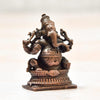 Handmade copper statue of Lord Ganesha, measuring 2.5 x 1.5 x 3.7 cm, symbolizing wisdom and prosperity, perfect for altars and home decor.