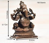 Handmade copper statue of Lord Ganesha, measuring 2.5 x 1.5 x 3.7 cm, symbolizing wisdom and prosperity, perfect for altars and home decor.