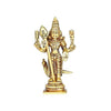 Handmade Lord Murugan mini idol in brass, featuring intricate details and an antique finish, ideal for home decor, offices, or puja rooms.