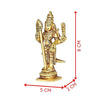 Handmade Lord Murugan mini idol in brass, featuring intricate details and an antique finish, ideal for home decor, offices, or puja rooms.