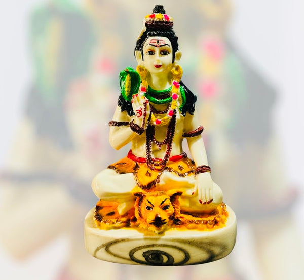 Handmade Lord Shiva idol in resin, symbolizing strength and spirituality, ideal for home decor or altar.