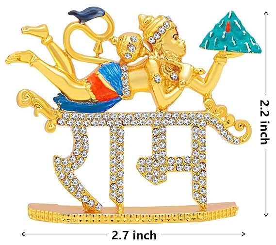 Handmade Lord Hanuman metal idol, featuring intricate detailing, ideal for car dashboards, home decor, or mandir altars.