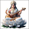 Maa Saraswati God Wall Sticker for Pooja Room, Livingroom, Bedroom, Office, Kidsroom (Size - 45 CM x 45 CM) (Desg_0105)