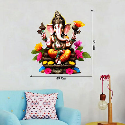 A vibrant 3D Ganesha wall sticker featuring intricate details, perfect for enhancing home decor with spirituality.