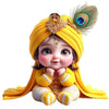 3D Baby Krishna wall sticker showcasing the beloved Hindu deity in traditional attire, featuring vibrant colors and intricate details.