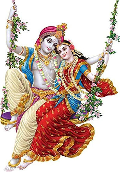 3D Lord Krishna wall sticker featuring vibrant colors and intricate designs, ideal for adding spirituality and elegance to any space.