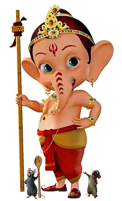 3D glow-in-the-dark Ganesh sticker, measuring 32.2L x 1W x 60H cm, crafted from durable PVC vinyl, perfect for adding spirituality to your home.