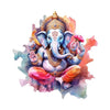 3D Lord Ganesha wall sticker, measuring 59L x 1W x 61H cm, made from durable PVC vinyl, perfect for adding spirituality to your home decor.