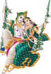 Jhule Wale Radhe Krishna PVC Vinly Wall Stickers (Multicolor, 50 cm x 50 cm)