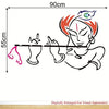 Lord Krishna Flute Hindu God Creative Decorative PVC Vinyl Wall Sticker (90 cm X 55 cm) -WS118