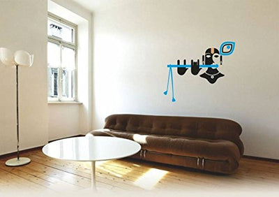 Modern Art God Krishna with Flute and Peacock Feather' Wall Sticker (PVC Vinyl, 70 cm x 25 cm)