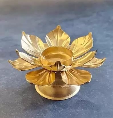 2 Pcs Candle Holder Lotus Tealight Holder Metal Stand for Home Decor, pooja room