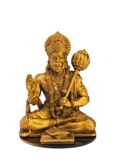 Hindu Gods : Hanuman ji Murti to Protect from All Kind of Negative Energy/for Good Luck, Success and Prosperity (Gold)