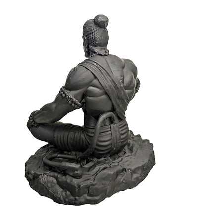 Hindu Gods : Hanuman Ji Meditation Idol for Home, Car Dashboard - Black