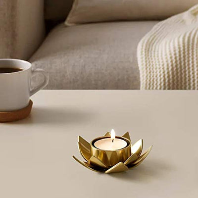 Metal Tealight Holder, Gold