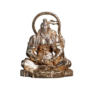 Hindu Gods : Hanuman Ji Idol for Pooja Temple Showpiece Vastu Gift Decoration (Pack of 1) (Golden)