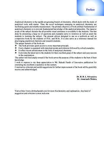 FUNDAMENTAL OF ANALYTICAL CHEMISTRY by Dr. B.B.L. Srivastava, Dr. Amarnath Mishra [Paperback]