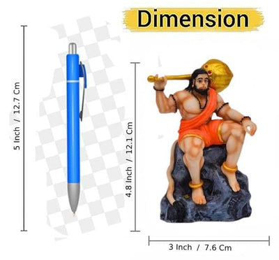 Hindu Gods : Hanuman Ji Bahubali Idol for Home Decoration, Office Desk, Study Table, Car Dashboard