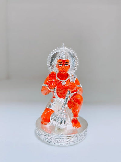 Hindu Gods : Hanuman Ji Silver Plated Small Idol