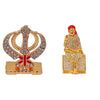 Punjabi Khanda Symbols of Sikh Idol and Lord Sai Baba/Shirdi Shri Sai Nath Idol - Home & Temple Decor God Figurine